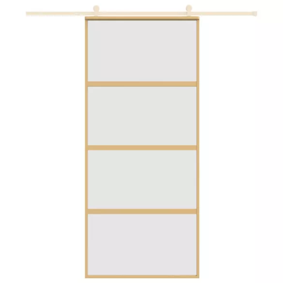 aranyszínű ESG tejüveg és alumínium tolóajtó 90 x 205 cm