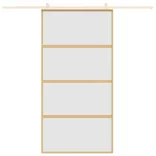 aranyszínű ESG tejüveg és alumínium tolóajtó 102,5 x 205 cm