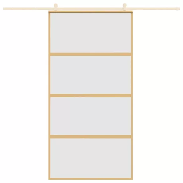 aranyszínű ESG tejüveg és alumínium tolóajtó 102,5 x 205 cm