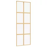 aranyszínű átlátszó ESG üveg és alumínium tolóajtó 76 x 205 cm