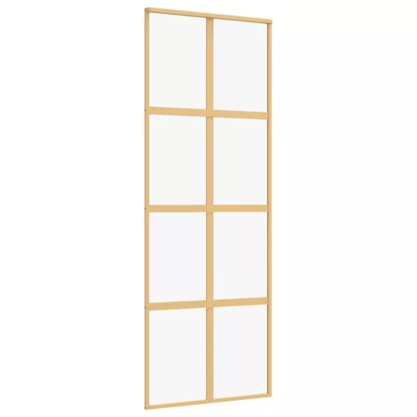aranyszínű átlátszó ESG üveg és alumínium tolóajtó 76 x 205 cm