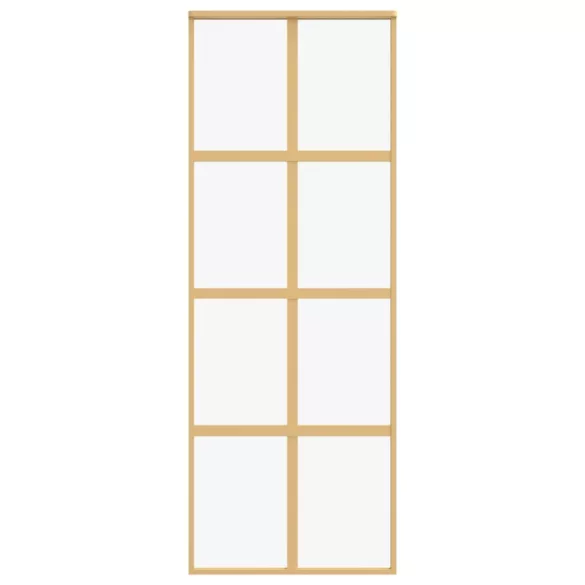 aranyszínű átlátszó ESG üveg és alumínium tolóajtó 76 x 205 cm