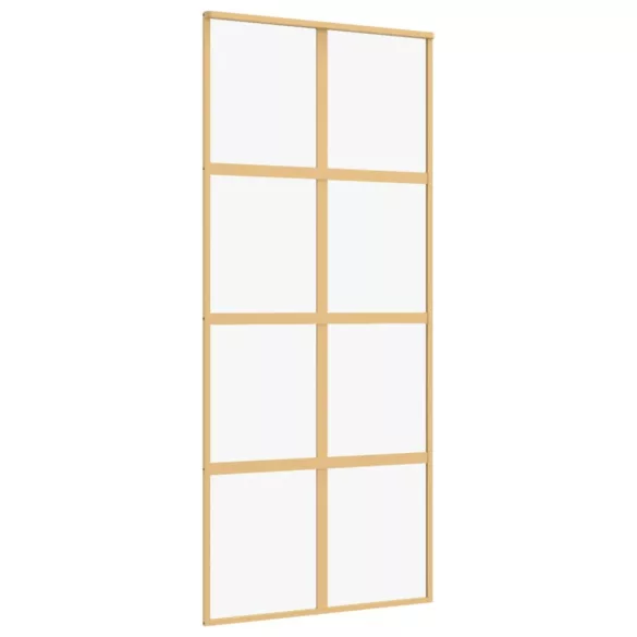 aranyszínű átlátszó ESG üveg és alumínium tolóajtó 90 x 205 cm