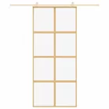 aranyszínű átlátszó ESG üveg és alumínium tolóajtó 90 x 205 cm