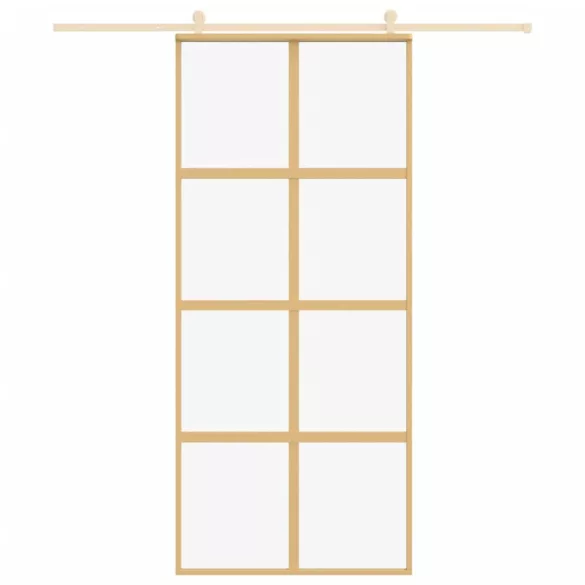 aranyszínű átlátszó ESG üveg és alumínium tolóajtó 90 x 205 cm