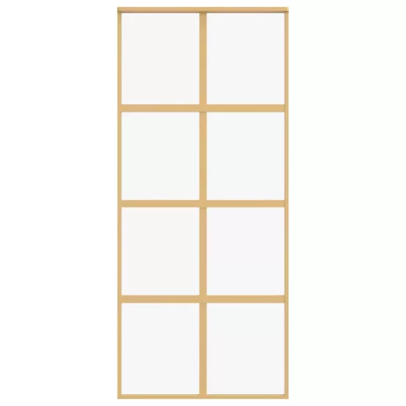 aranyszínű átlátszó ESG üveg és alumínium tolóajtó 90 x 205 cm