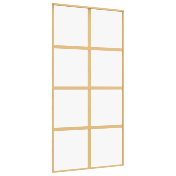 aranyszínű átlátszó ESG üveg és alumínium tolóajtó 102,5x205 cm