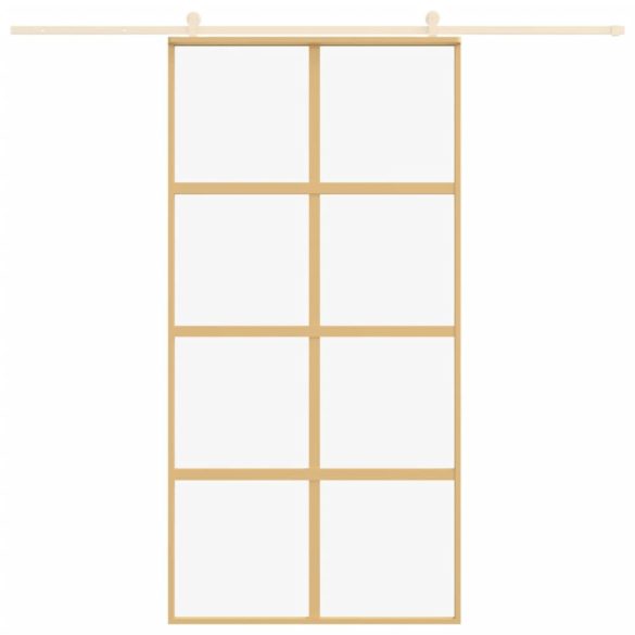 aranyszínű átlátszó ESG üveg és alumínium tolóajtó 102,5x205 cm