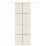 aranyszínű ESG tejüveg és alumínium tolóajtó 76 x 205 cm