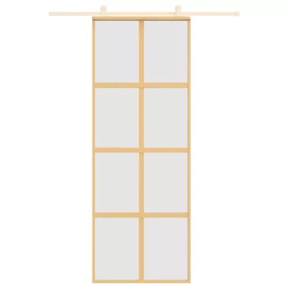 aranyszínű ESG tejüveg és alumínium tolóajtó 76 x 205 cm