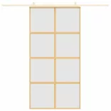 aranyszínű ESG tejüveg és alumínium tolóajtó 102,5 x 205 cm