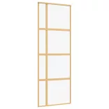 aranyszínű átlátszó ESG üveg és alumínium tolóajtó 76 x 205 cm
