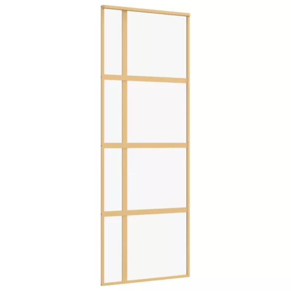 aranyszínű átlátszó ESG üveg és alumínium tolóajtó 76 x 205 cm