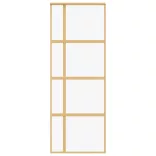 aranyszínű átlátszó ESG üveg és alumínium tolóajtó 76 x 205 cm