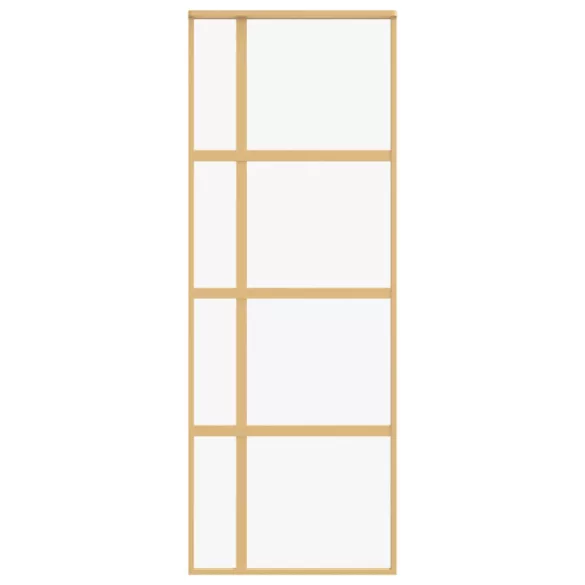 aranyszínű átlátszó ESG üveg és alumínium tolóajtó 76 x 205 cm