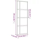 aranyszínű átlátszó ESG üveg és alumínium tolóajtó 76 x 205 cm