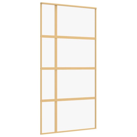aranyszínű átlátszó ESG üveg és alumínium tolóajtó 102,5x205 cm