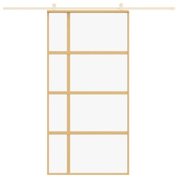 aranyszínű átlátszó ESG üveg és alumínium tolóajtó 102,5x205 cm