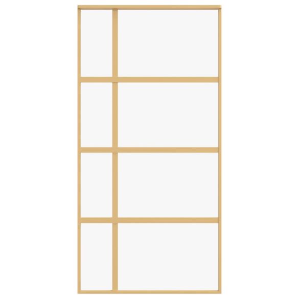 aranyszínű átlátszó ESG üveg és alumínium tolóajtó 102,5x205 cm