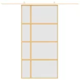 aranyszínű ESG tejüveg és alumínium tolóajtó 102,5 x 205 cm