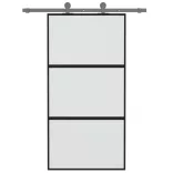 fekete edzett üveg és alumínium tolóajtó 102,5 x 205 cm