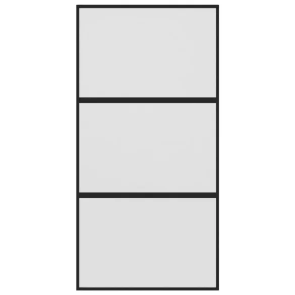 fekete edzett üveg és alumínium tolóajtó 102,5 x 205 cm