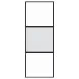 fekete edzett üveg és alumínium tolóajtó 76 x 205 cm