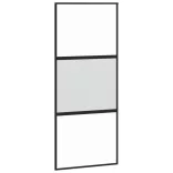 fekete edzett üveg és alumínium tolóajtó 90 x 205 cm