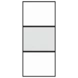 fekete edzett üveg és alumínium tolóajtó 90 x 205 cm