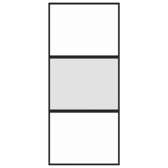 fekete edzett üveg és alumínium tolóajtó 90 x 205 cm