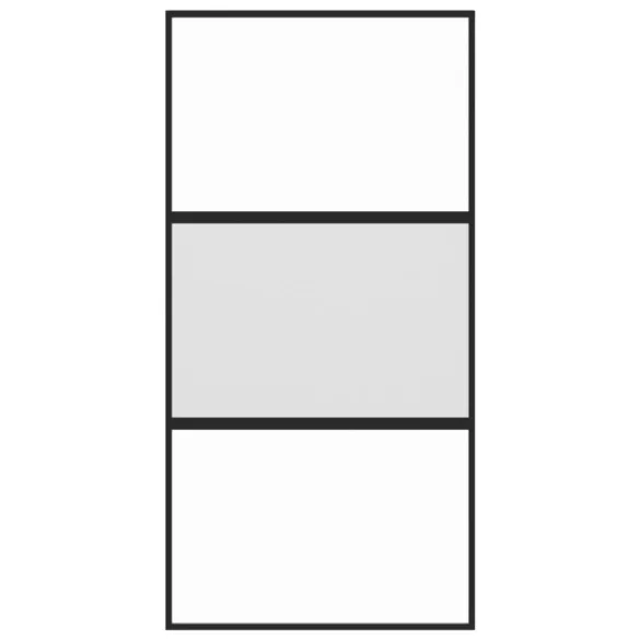 fekete edzett üveg és alumínium tolóajtó 102,5 x 205 cm
