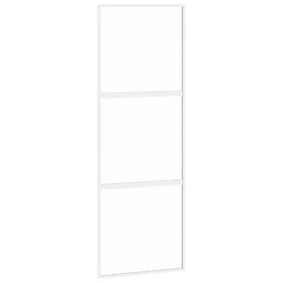 fehér edzett üveg és alumínium tolóajtó 76 x 205 cm