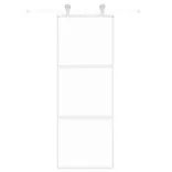 fehér edzett üveg és alumínium tolóajtó 76 x 205 cm