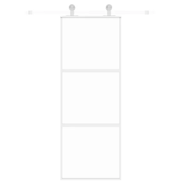 fehér edzett üveg és alumínium tolóajtó 76 x 205 cm