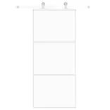 fehér edzett üveg és alumínium tolóajtó 90 x 205 cm