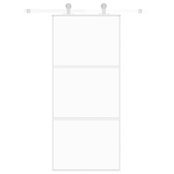 fehér edzett üveg és alumínium tolóajtó 90 x 205 cm