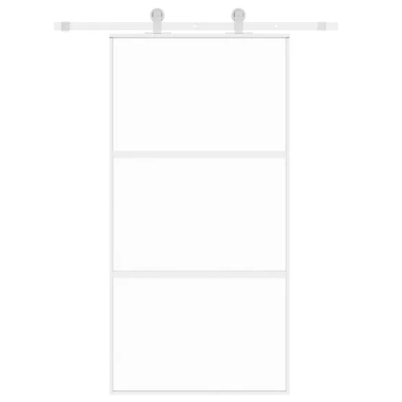 fehér edzett üveg és alumínium tolóajtó 102,5 x 205 cm