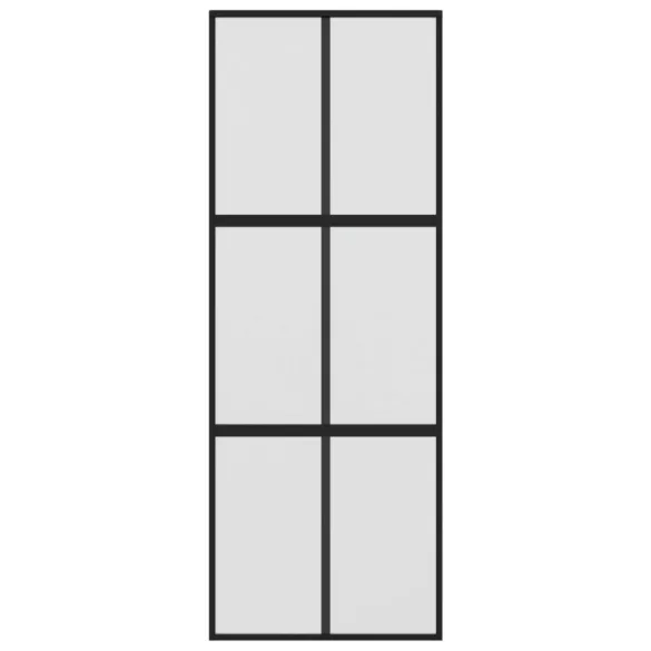 fekete edzett üveg és alumínium tolóajtó 76 x 205 cm
