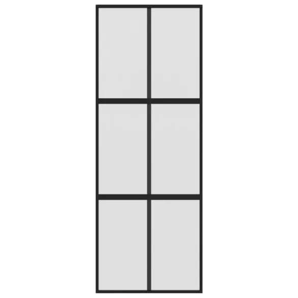 fekete edzett üveg és alumínium tolóajtó 90 x 205 cm