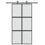 fekete edzett üveg és alumínium tolóajtó 102,5 x 205 cm