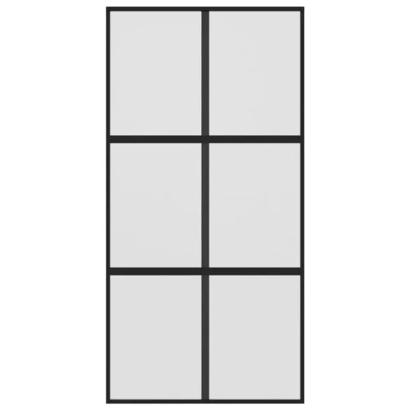 fekete edzett üveg és alumínium tolóajtó 102,5 x 205 cm