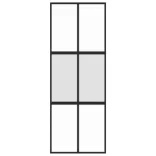 fekete edzett üveg és alumínium tolóajtó 76 x 205 cm