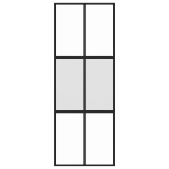 fekete edzett üveg és alumínium tolóajtó 76 x 205 cm
