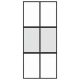 fekete edzett üveg és alumínium tolóajtó 90 x 205 cm