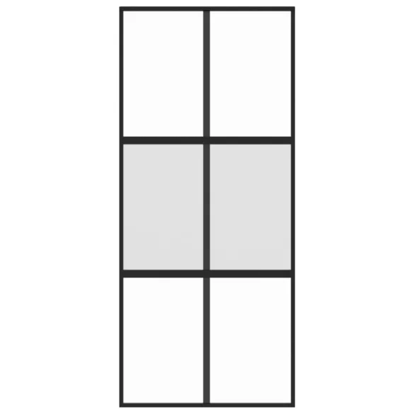 fekete edzett üveg és alumínium tolóajtó 90 x 205 cm