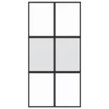 fekete edzett üveg és alumínium tolóajtó 102,5 x 205 cm