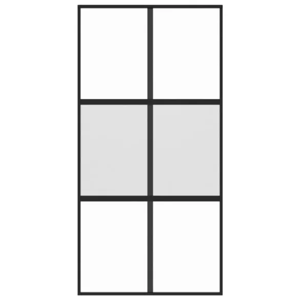 fekete edzett üveg és alumínium tolóajtó 102,5 x 205 cm