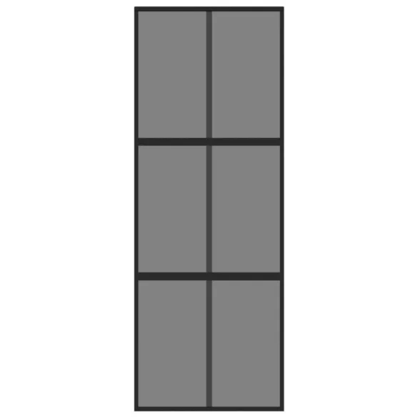 fekete edzett üveg és alumínium tolóajtó 76 x 205 cm