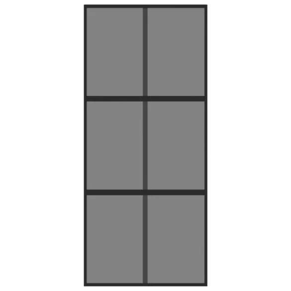 fekete edzett üveg és alumínium tolóajtó 90 x 205 cm