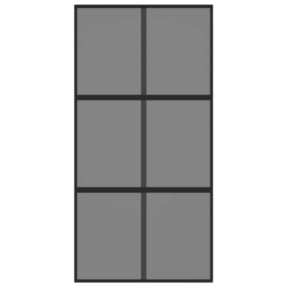 fekete edzett üveg és alumínium tolóajtó 102,5 x 205 cm